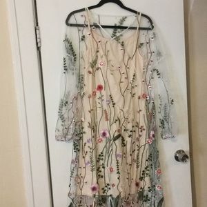ChicWish Embroidered Garden Dress with Slip Size M